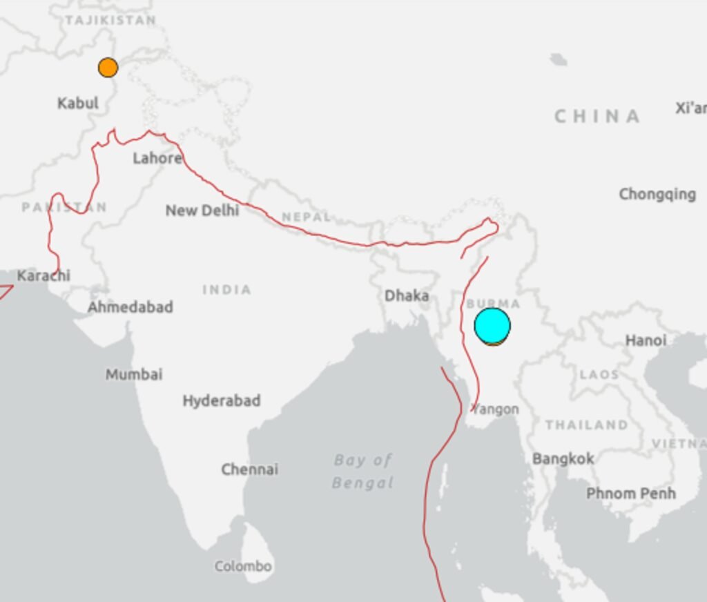 Earthquake magnitude of myanmar